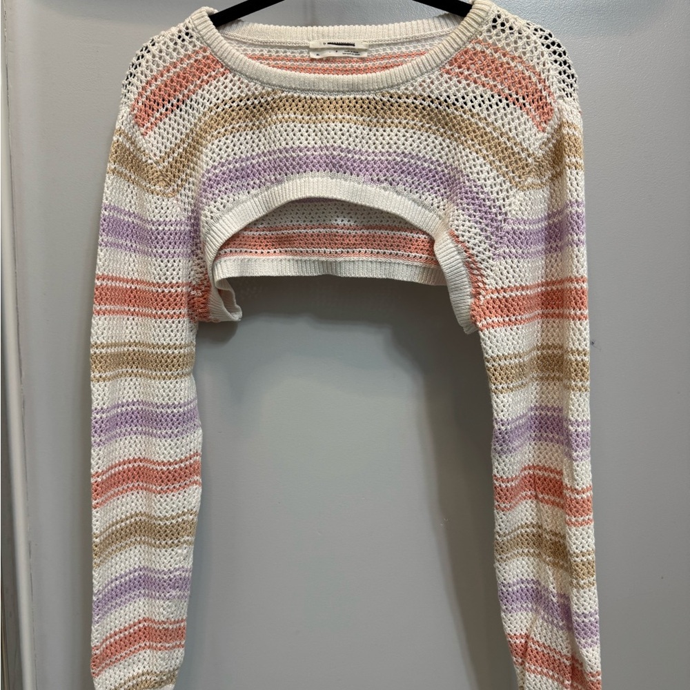 Anthropologie Multicolor Striped Knit Shrug